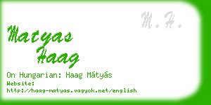 matyas haag business card
